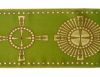 Picture of Orphrey Banding Fabric Gold Cross H. cm 18 (7,1 inch) Lurex Red Celestial Olive Green Violet White for liturgical Vestments 