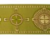 Picture of Orphrey Banding Fabric Gold Cross H. cm 18 (7,1 inch) Lurex Red Celestial Olive Green Violet White for liturgical Vestments 