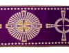 Picture of Orphrey Banding Fabric Gold Cross H. cm 18 (7,1 inch) Lurex Red Celestial Olive Green Violet White for liturgical Vestments 