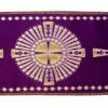 Picture of Orphrey Banding Fabric Gold Cross H. cm 18 (7,1 inch) Lurex Red Celestial Olive Green Violet White for liturgical Vestments 