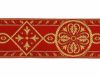 Picture of Byzantine Galloon Golden Thread H. cm 9 (3,5 inch) Polyester and Acetate Fabric Green Flag Ivory Black Pink White Yellow Light blue Brown Rosewood Black Dark Green Red Crimson Trim Orphrey Banding for liturgical Vestments 