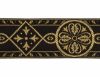 Picture of Byzantine Galloon Golden Thread H. cm 9 (3,5 inch) Polyester and Acetate Fabric Green Flag Ivory Black Pink White Yellow Light blue Brown Rosewood Black Dark Green Red Crimson Trim Orphrey Banding for liturgical Vestments 