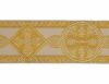 Picture of Byzantine Galloon Golden Thread H. cm 9 (3,5 inch) Polyester and Acetate Fabric Green Flag Ivory Black Pink White Yellow Light blue Brown Rosewood Black Dark Green Red Crimson Trim Orphrey Banding for liturgical Vestments 