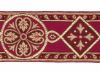 Picture of Byzantine Galloon H. cm 8 (3,1 inch) Viscose and Polyester Fabric Red Celestial Olive Green Brown Violet Yellow Green Flag Trim Orphrey Banding for liturgical Vestments 