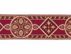 Picture of Byzantine Galloon H. cm 8 (3,1 inch) Viscose and Polyester Fabric Red Celestial Olive Green Brown Violet Yellow Green Flag Trim Orphrey Banding for liturgical Vestments 