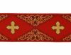 Picture of Galloon Golden Thread Rhombus & Crosses H. cm 9 (3,5 inch) Polyester and Acetate Fabric Red Celestial Olive Green Violet Yellow Ivory Black White Yellow Trim Orphrey Banding for liturgical Vestments 