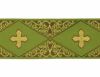 Picture of Galloon Golden Thread Rhombus & Crosses H. cm 9 (3,5 inch) Polyester and Acetate Fabric Red Celestial Olive Green Violet Yellow Ivory Black White Yellow Trim Orphrey Banding for liturgical Vestments 