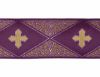 Picture of Galloon Golden Thread Rhombus & Crosses H. cm 9 (3,5 inch) Polyester and Acetate Fabric Red Celestial Olive Green Violet Yellow Ivory Black White Yellow Trim Orphrey Banding for liturgical Vestments 