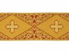 Picture of Galloon Golden Thread Rhombus & Crosses H. cm 9 (3,5 inch) Polyester and Acetate Fabric Red Celestial Olive Green Violet Yellow Ivory Black White Yellow Trim Orphrey Banding for liturgical Vestments 