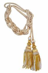 Picture of Cincture with tassels Striped Viscose Felisi 1911 White 