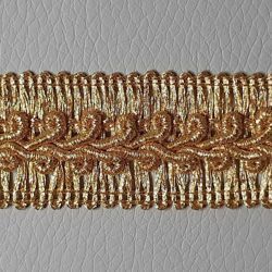 Immagine di Agremano Filo oro ricciolo rigo H. cm 2,50 (0,98 inch.) Viscosa Poliestere Orlo Bordo Passamaneria per Paramenti sacri 