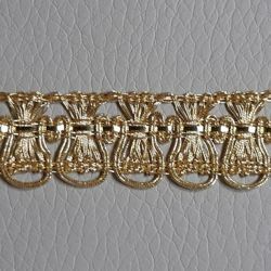 Immagine di Agremano metallo oro Fiordaliso H. cm 1,5 (0,6 inch) filato metallico Viscosa Orlo Bordo Passamaneria per Paramenti sacri 