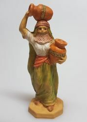 Picture of Arab Woman With Amphoras cm 8 (3,1 inch) Pellegrini Nativity Scene small size Statue Wood Stained plastic PVC traditional Arabic indoor outdoor use 