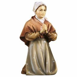 Picture of Peasant Woman praying cm 8 (3,1 inch) Hand Painted Shepherd Nativity Scene classic Val Gardena wooden Statue peasant style