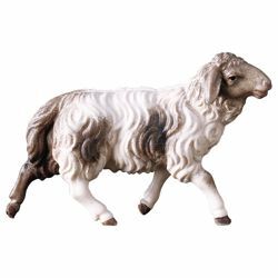 Immagine di Pecora che corre macchiata cm 12 (4,7 inch) Presepe Pastore Dipinto a Mano Statua artigianale in legno Val Gardena stile contadino classico 