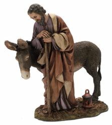 Picture of Saint Joseph with Donkey cm 20 (7,9 inch) Landi Moranduzzo Nativity Scene resin Statue Arabic style