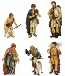 Picture of 6 Shepherds Set cm 13 (5,1 inch) Landi Moranduzzo Nativity Scene plastic PVC Statues Arabic style
