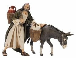 Picture of Wayfarer with Donkey cm 13 (5,1 inch) Landi Moranduzzo Nativity Scene plastic PVC Statue Arabic style