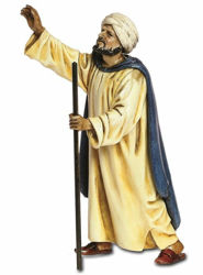 Immagine di Pastore orientale in cammino cm 13 (5,1 inch) Presepe Landi Moranduzzo Statua in plastica PVC stile Arabo
