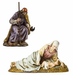 Picture of Holy Family Set 3 pieces Lying Mary cm 13 (5,1 inch) Landi Moranduzzo Nativity Scene plastic PVC Statues Arabic style