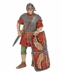 Immagine di Soldato romano con Scudo cm 13 (5,1 inch) Presepe Landi Moranduzzo Statua in plastica PVC stile Arabo