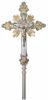 Picture of Processional Cross cm 45x30 (17,7x11,8 inch) Baroque Style Rays of Light Holy Spirit in brass Gold Silver Bicolor Crucifix for Church Procession 