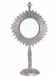 Picture of Eucharistic Monstrance Shrine Magna Host H. cm 70 (27,6 inch) Grapes Ears of Wheat Angels Rays of Light brass Gold Silver Bicolor 