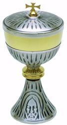 Immagine di Pisside liturgica H. cm 23 (9,1 inch) Santo Volto di Gesù in ottone Oro Argento 