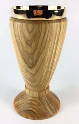 Picture of Small Eucharistic Chalice H. cm 15 (5,9 inch) low Knot in Olive Wood of Assisi