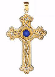 Immagine di Croce pettorale episcopale cm 10x6 (3,9x2,4 inch) Corona di Spine in Argento 800/1000 Oro Argento Bicolor Croce vescovile