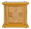 Immagine di Tabernacolo da Mensa piccolo 4 Colonne con Espositore cm 33x33x31 (13,0x13,0x12,2 inch) Croce IHS Raggi di Luce legno Oro Ciborio da Altare