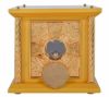 Immagine di Tabernacolo da Mensa piccolo 4 Colonne con Espositore cm 33x33x31 (13,0x13,0x12,2 inch) Croce IHS Raggi di Luce legno Oro Ciborio da Altare