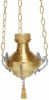 Immagine di Lampada a sospensione Santissimo Sacramento Diam. cm 25 (9,8 inch) liscia satinata ottone Oro Argento Portalampada Santuario Chiesa