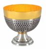 Immagine di Patena Pisside liturgica H. cm 11 (4,3 inch) Nodo basso in ottone martellato Oro Argento 