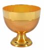 Immagine di Patena Pisside liturgica H. cm 11 (4,3 inch) Nodo basso in ottone martellato Oro Argento 