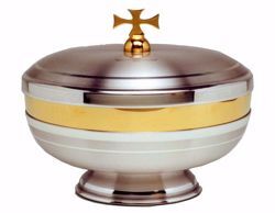 Picture of Liturgical Ciborium H. cm 10 (3,9 inch) smooth satin finish in brass Gold Silver 