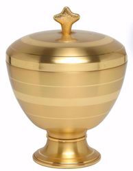 Picture of Liturgical Ciborium H. cm 17 (6,7 inch) smooth satin finish in burnished brass Gold Silver 
