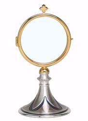 Picture of Eucharistic Shrine Monstrance Diam. cm 8 (3,1 inch) Petals in brass Gold Ostensorium for Blessed Sacrament Exposition