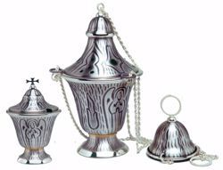 Picture of Thurible Boat JHS Angel Holy Spirit in brass Gold Silver Church liturgical Censer for Mass
