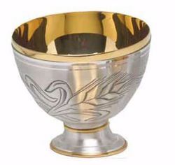 Immagine di Patena Pisside liturgica H. cm 10 (3,9 inch) Spighe di Grano in ottone cesellato Oro Argento 