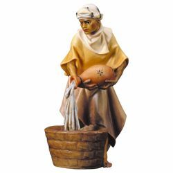 Imagen de Camellero con Jarro cm 10 (3,9 inch) Belén Ulrich pintado a mano Estatua artesanal de madera Val Gardena estilo barroco