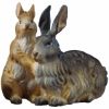 Picture of Group of rabbits cm 10 (3,9 inch) hand painted Ulrich Nativity Scene Val Gardena wooden Statue baroque style