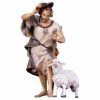 Picture of Herder with crook and sheep cm 10 (3,9 inch) hand painted Ulrich Nativity Scene Val Gardena wooden Statue baroque style