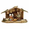 Immagine di Presepe completo Ulrich 7 pezzi 10 cm legno dipinto a olio