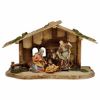 Immagine di Presepe completo Ulrich 7 pezzi 10 cm legno dipinto a olio