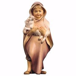 Immagine di Bambino con agnello cm 10 (3,9 inch) Presepe Cometa dipinto a mano Statua artigianale in legno Val Gardena stile Arabo tradizionale