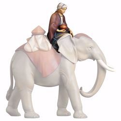 Imagen de Conductor de elefantes sentado cm 10 (3,9 inch) Belén Cometa pintado a mano Estatua artesanal de madera Val Gardena estilo Árabe tradicional