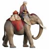 Picture of Elephant Group with juwels saddle 3 Pieces cm 10 (3,9 inch) hand painted Comet Nativity Scene Val Gardena wooden Statues traditional Arabic style