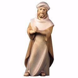 Imagen de Pastor que reza cm 10 (3,9 inch) Belén Cometa pintado a mano Estatua artesanal de madera Val Gardena estilo Árabe tradicional