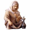 Picture of Sitting Shepherd with pipe Comet Nativity 10 cm (3,9 inch) oil painted wood